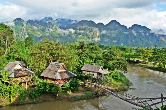Vang Vieng miestelis Laose