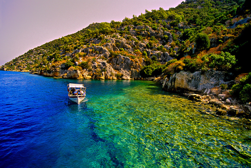 Sunken city off the island of Kekova, Kekova Sound (Turquoise Coast), Turkey